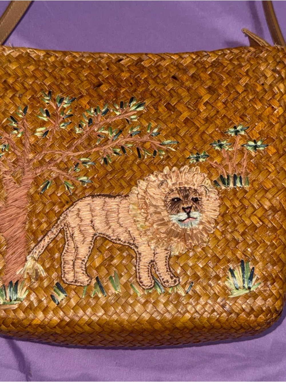 Woven Lion Embroidered Purse - Picture 2 of 9